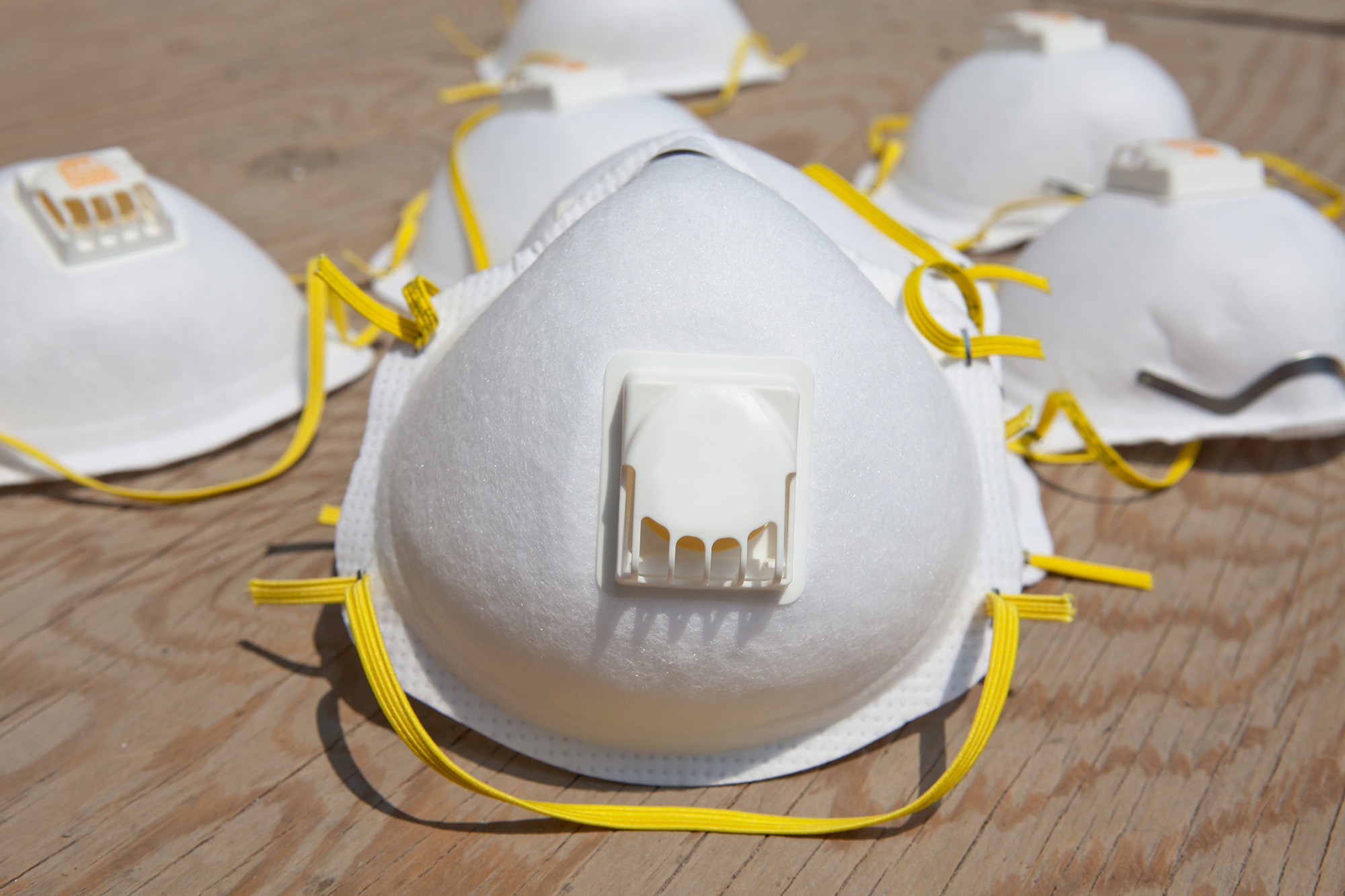 dust masks on a table